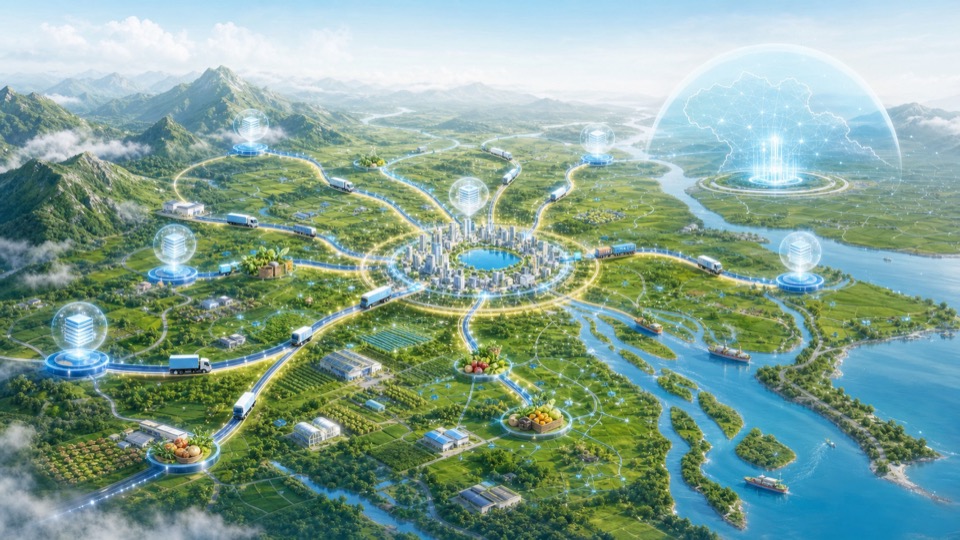 Mạng dữ liệu truy xuất liên vùng kết nối các vùng nguyên liệu với trung tâm Hà Nội